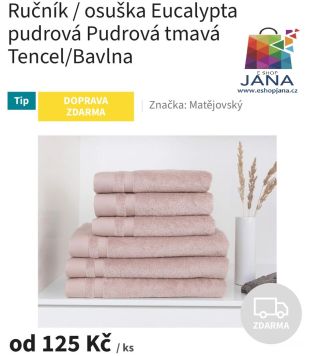 Ručník Eucalypta Matějovský - od 125.-Kč https://www.eshopjana.cz/eucalypta-pudrova-pudrova-tmava-tencel-bavlna-50-100-2/...