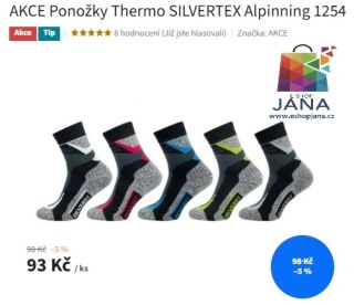 Termoponožky Silvertex - 93.-Kč https://www.eshopjana.cz/akce-ponozky-thermo-silvertex-alpinning-1254/ #ponozky #povleceni...