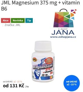 Magnesium s vitamínem B6 - 131.-Kč - s postupným uvolňováním, ideální kombinace pro lepší vstřebatelnost a účinek...