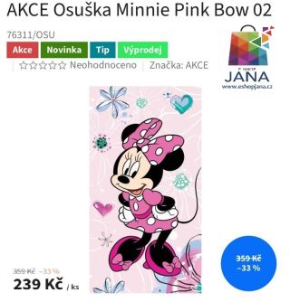 Osuška Minnie Pink Bow 02 - 239.-Kč https://www.eshopjana.cz/osuska-minnie-pink-bow-02-akce/ #ponozky #povleceni #rucnik...