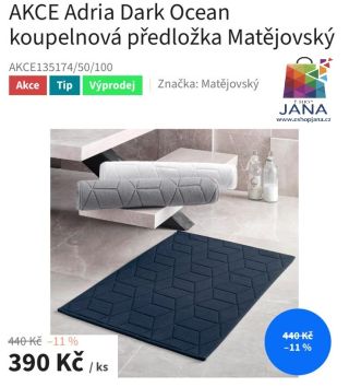 AKCE Adria Dark koupelnová předložka Matějovský - 390.-Kč...
