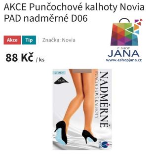 AKCE Punčochové kalhoty Novia PAD nadměrné - 88.-Kč https://www.eshopjana.cz/puncochove-kalhoty-novia-pad-nadmerne-d06/...