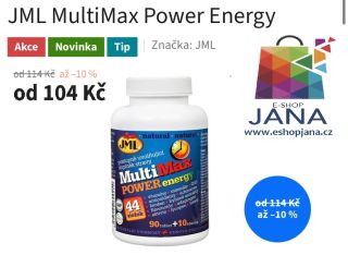 MultiMax Power Energy - 104.-Kč https://www.eshopjana.cz/jml-multimax-power-energy/ #ponozky #povleceni #rucnik #osušky...